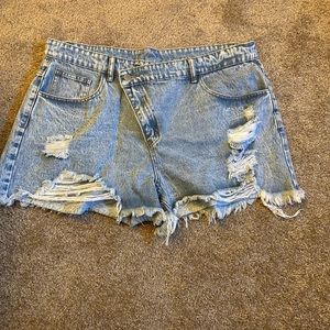 Shein high waisted cross waist shorts